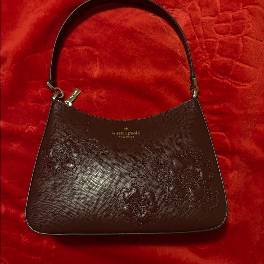 Kate Spade Dark Brown Floral Shoulder Bag LIMITED EDITION